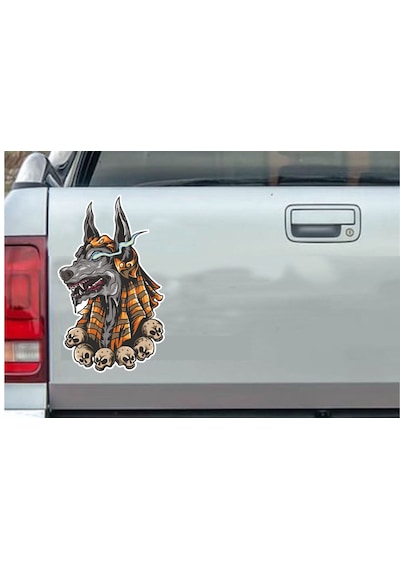 Anubis Mumya Kurukafa Sticker - Araba Oto Araç Motosiklet Karavan Cam Sticker - 00055 12X7 Cm