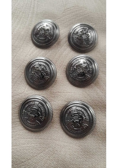 Sıyah Nıkel Metal Düğm 22 Mm 6 Adet