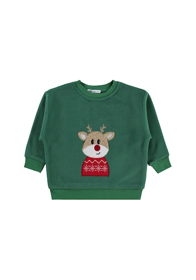 Civil Boys Geyik Nakışlı 2-5 Yaş Sweatshirt - Yeşil