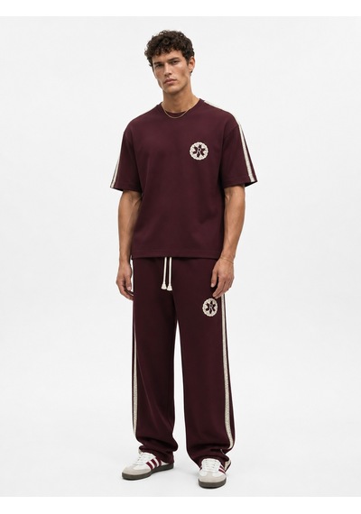 Respire Erkek R Nakışlı Şerit Detaylı Regular Fit Eşofman Takımı Bordo