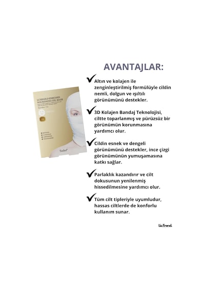 Sudee Luxegold Enriched Nourishing Gel Mask 1 Adet Kolajen Ve Altın İçeren Jel Maske
