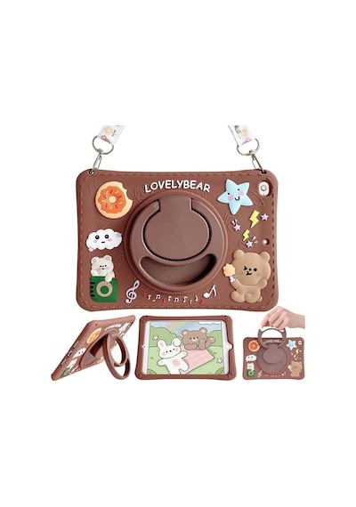 Samsung Galaxy Uyumlu Tab A7 10.4 T500 T505 T507 Kılıf Cute Dolls Standlı Eğlenceli 3d Karekterli Çocuk Kılıfı Kılıf