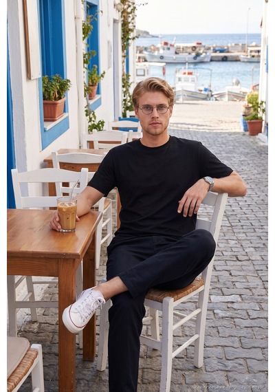 Buratti Pamuklu Relaxed Fit Bisiklet Yaka Basic T Shirt Erkek T Shirt 5905884 Siyah