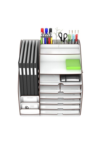 Fx-xl Modest - 6 Renk - A4 Evrak Rafı Masaüstü Organizer Beyaz - 39484074 Beyaz