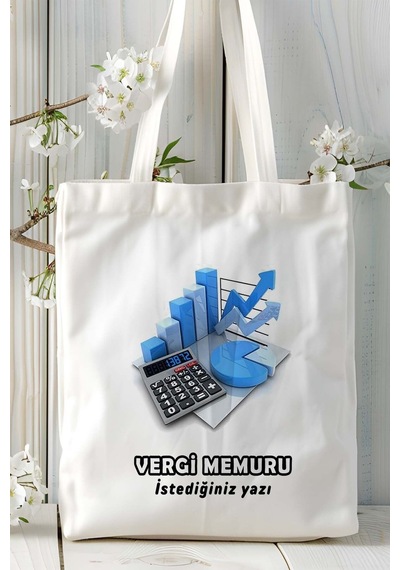 Art Hediye Vergi Memuru Baskılı Bez Omuz Çantası Kişiye Özel Model 5 Çok Renkli