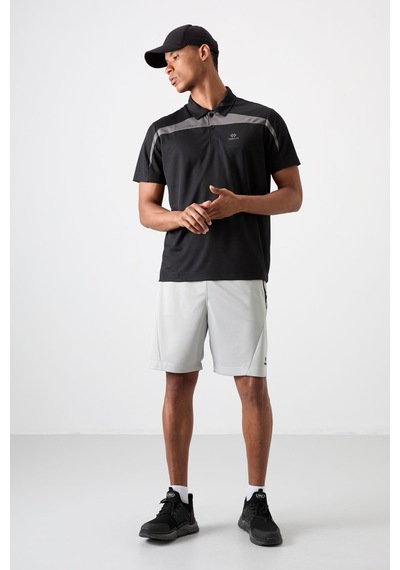 Tommy Life Siyah Polyester Nefes Alan Dokulu İnce Esnek Standart Fit Polo Yaka Erkek Performans T-shirt - 8839 Siyah
