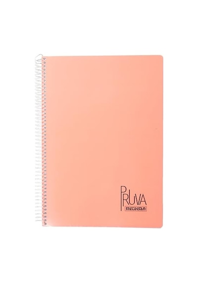Pruva A4 Pet Spiralli Karton Kapaklı Defter 144 Yaprak - Kareli - Turuncu Genel