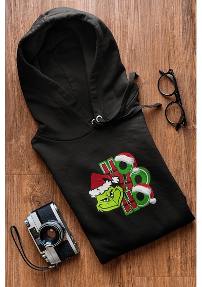 Grinch Hohoho Yenı Yıl Kapşonlu Sweatshirt 001