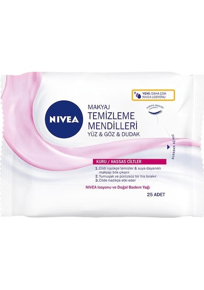 Nivea Kuru/Hassas Ciltler için Makyaj Temizleme Mendili 25'li