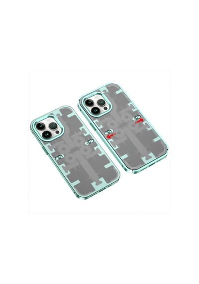 Apple Uyumlu iPhone 14 Pro Max Kılıf Mekanik Bumper Kapak - Yeşil 0.2M-Çok Renkli