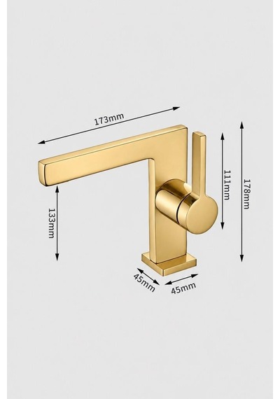 Sera Kısa Lavabo Bataryası Parlak Altın