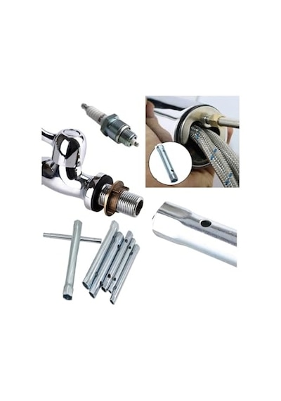 T Kollu Buji Boru Anahtar Seti Kovan Tipi Borulu Lokma Takımı 8-17mm Kollu Set 6 Parçalı