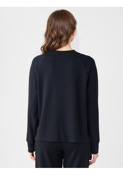 Jimmy Key Jimmy Key Siyah Uzun Kollu V Yaka Örme Modal Sweatshirt 5ww235785900