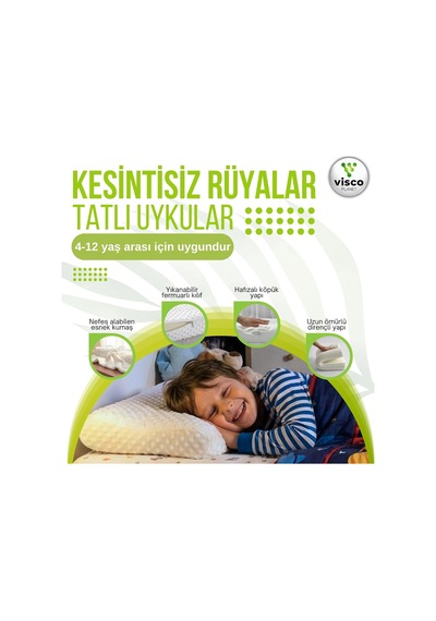 Ortopedik Çocuk Yastığı Boyun Destekli Terletmeyen Ergonomik Uyku Yastığı Genel