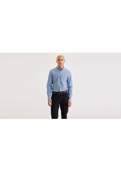 Dockers T3 Oxford Slım Oak Tree Oxford Delft Pat Erkek Yeşil Gömlek - A8816