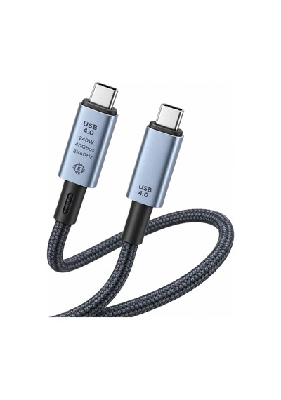 Primex Px-pd240w-2 Usb4 Type-c To Type-c Kablo 2 Metre, 240w Pd Hızlı Şarj, 40gbps Veri Aktarımı, 8k 60hz Görüntü, E-marker Çip, Thunderbolt 3/4 Uyumlu Usb-c Kablo