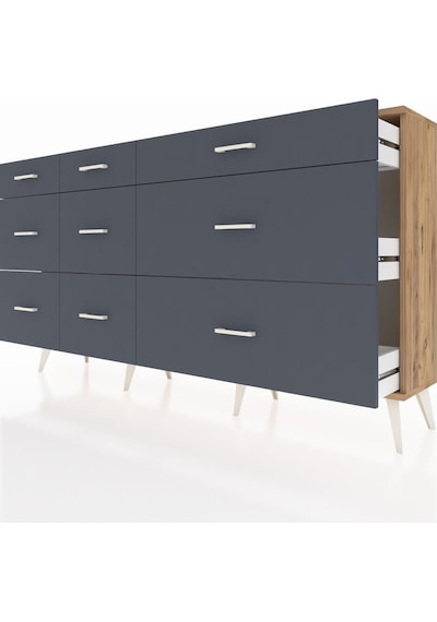 Arges Konsol 9 Çekmeceli 176x30x99 Çam-çam/antrasit Atlas Çam/antrasıt - Atlas Çam Arges Konsol 9 Çekmeceli 176x30x99 Çam-çam/antrasit Atlas Çam/antrasıt - Atlas Çam