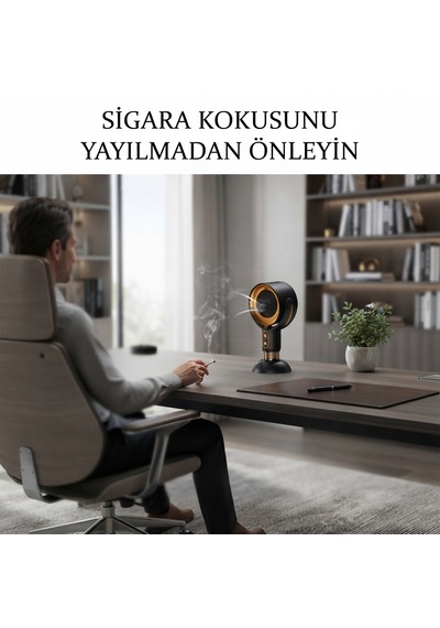 Masaüstü Duman Emici Fan Filtreli Hava Temizleyici Oda Duman Çekici Taşınabilir Mini Fan Siyah