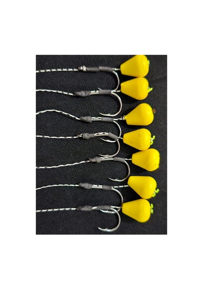Yemleme Botu 12 Sarı Damla Rig Ve Boli Yüzen Model 12 Takım 2.3 No İnne İnnesi Büyük Boy
