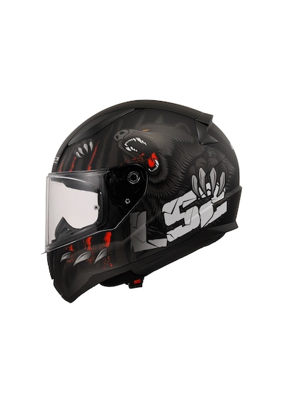 Ls2 Rapid 2 Clawn Kask Mat Siyah - Kırmızı