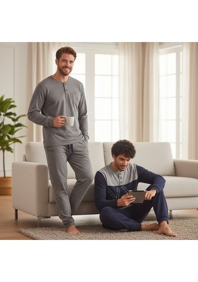 Bonbon Erkek Pamuklu Bohçalık Ve Çeyizlik 2 Adet 2'li Pijama Takımı Bb2478 Çok Renkli