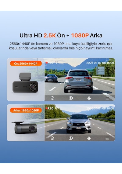 70mai A410 Neo Ön Kamera + Rc21 Arka Kamera