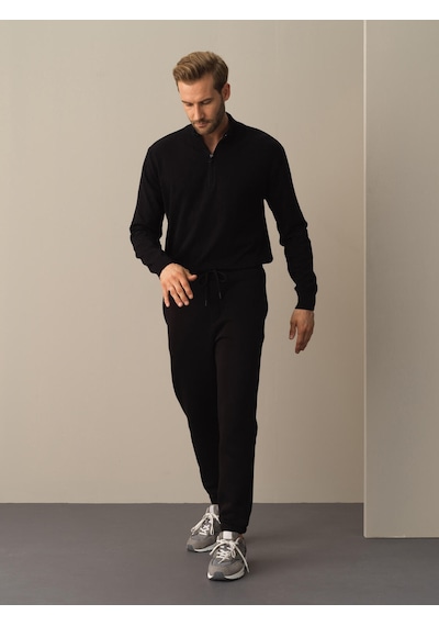 Xint Siyah Regular Fit Pamuklu Sweat Pantolon 380135