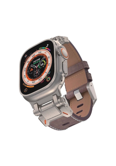Watch 42mm Mkst- Krd-114 Metal Başlıklı Suni Deri Kordon-koyu Kahve