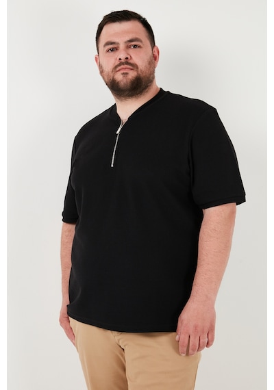Buratti Büyük Beden Pamuklu Regular Fit Erkek T Shirt 5902653B Siyah