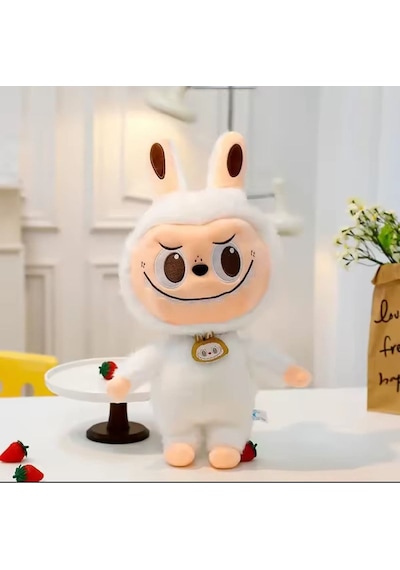 Beyaz Dragon Labubu Peluş Oyuncak Kuyruklu Seri Labubu Peluş Oyuncak 40cm