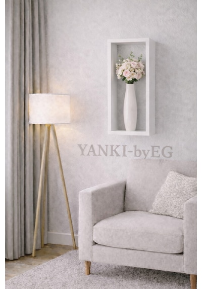 50 15 Cm 2li Mat Beyaz Lake Mdf Gizli Bağlantı Duvar Rafı Beyaz