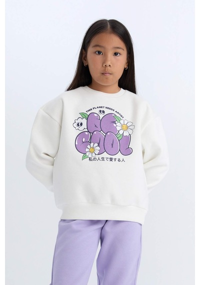 Defacto Kız Çocuk Relax Fit Bisiklet Yaka Baskılı Sweatshirt D1549a824wnwt32 Beyaz Defacto Kız Çocuk Relax Fit Bisiklet Yaka Baskılı Sweatshirt D1549a824wnwt32 Beyaz