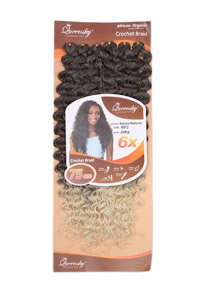 Queensky Afro Dalgası / 75cm / 240gr / Koyu Kahve Platin Ombre - Zmff-896459 Çok Renkli