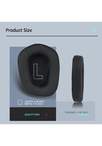 Logitech G733 Oyun Kulaklığı İçin Kumaş Yedek Kulak Pedleri, Logitech G335 Kablosuz Kulaklık, Yumuşak Mesh Kumaş Ve İzolasyon Köpüğü İle Kulaklık Aksesuarları Siyah