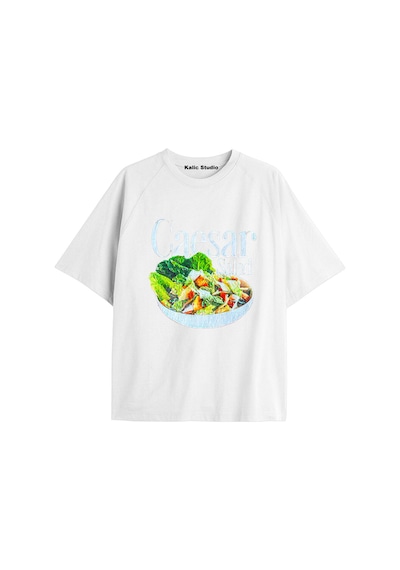 Kalic Studio Y2k Vintage Pickles Baskılı Beyaz T-shirt Kod 206 Beyaz-206
