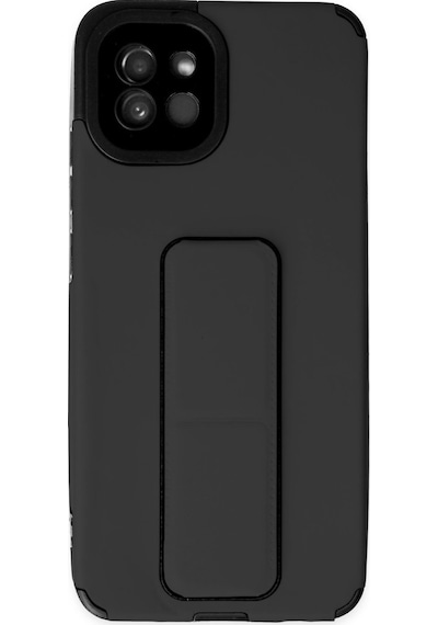 Newface Samsung Uyumlu Galaxy A03 Kılıf Mega Standlı Silikon - Siyah Siyah