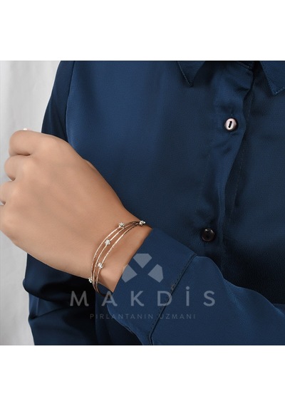0.15 Karat Tasarım Pırlanta Bileklik - Hrd Sertifikalı