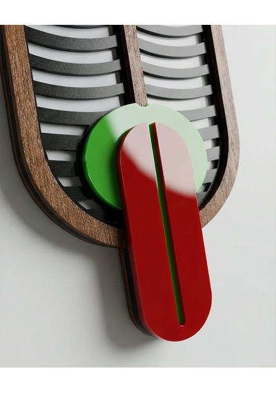 Modern Picasso Tarzı Ahşap Duvar Maske Mdf - Siyah Turuncu - Kırmızı Geometrik Tribal Mask 1