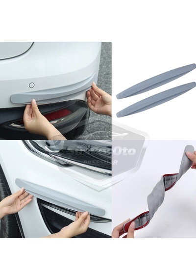 5d Esnek Tampon Koruma Bandı Tampon Koruyucu Şerit Yumuşak Bant 2 Li Paket Gri Karbon 00 Şüscaroto Aksesuar