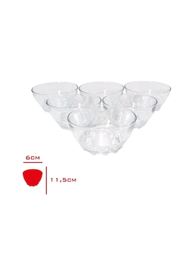 Turkey Bowl Cam Kase 6 Lı 6x11,5 Cmroyaleks-82641 Çok Renkli