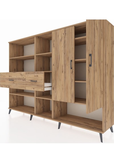 Hyperion Dolap 10 Raflı 2 Çekmeceli 2 Kapaklı 220x44x163 Çam-çam Çam-çam Hyperion Dolap 10 Raflı 2 Çekmeceli 2 Kapaklı 220x44x163 Çam-çam Çam-çam
