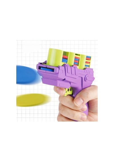 4 Adet Disk Atan Oyuncak Tabanca Otomatik Disk Fırlatan Oyuncak, Yumuşak Diskli Play Gun, Evcil Hayvan Ve Çocuk Eğlencesi