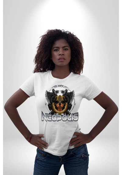 Neopolis Rottweiler Viking Unisex Unisex Beyaz Organik Baskılı T-shirt Penye Yüksek Kalite Beyaz