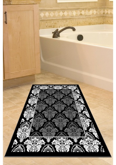 Dekoreko Kaymaz Taban Djt Banyo Halısı Trend Modern 700m Siyah