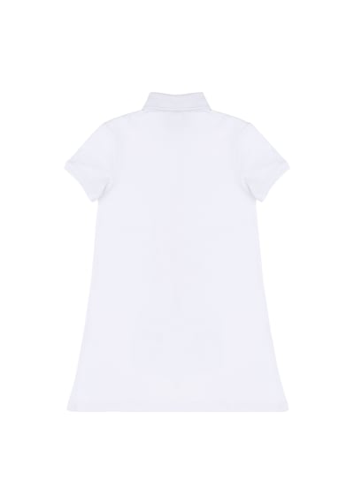 U.S. Polo Assn. Kız Çocuk Beyaz Polo Yaka Kısa Kollu Örme Elbise 50283331-VR013