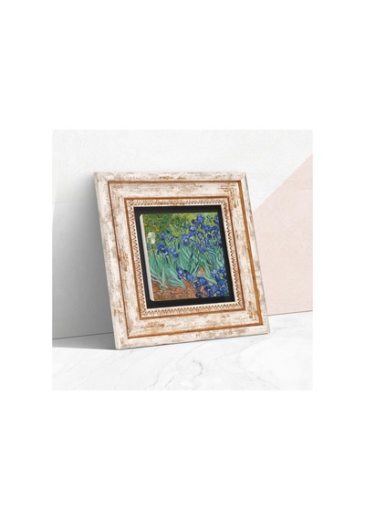 Lexroo Van Gogh İrisler Taş Duvar Tablosu - Çerçeveli Taş Tablo - Dekoratif Duvar Sanatı