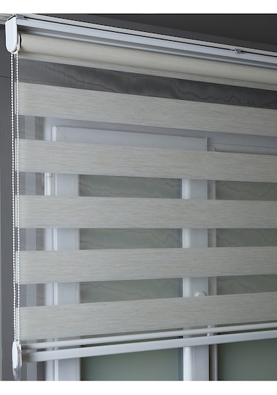 Kırık Beyaz Bambu Zebra Stor Perdeler