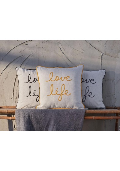 Doqu Home Love Life Kırlent 50 X 50 - Gri
