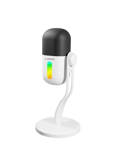 Arpej Rgb Masa Standlı Ses Göstergeli Dokunmatik Oyuncu Mikrofonu Yayıncı Mikrofonu Gaming Beyaz Siyah - ÜRün siyah