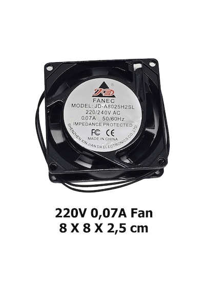 220v Ac 0.07a Soğutucu Fan 8x8x2.5 Cm 80mm Metal Panel Sanayi Tip Makine Elektrik Panosu Uyumlu Fan